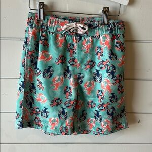 Kids Swim Trunks with Lobster Print